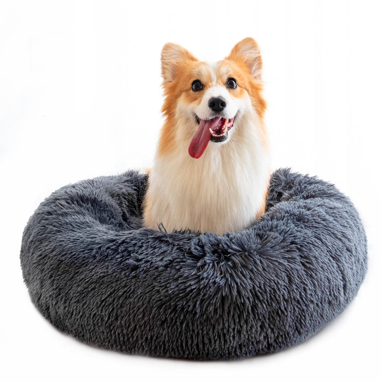 Round Plush Pet Bed for Small Dogs & Cats