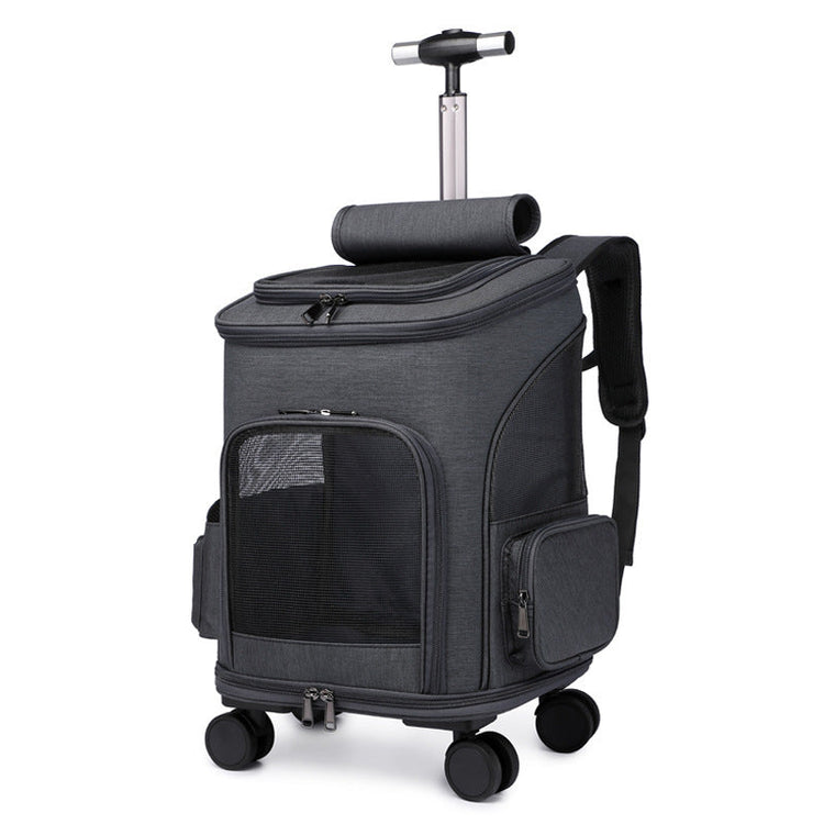 Travel Cat & Dog Backpack with Trolley and Wheels