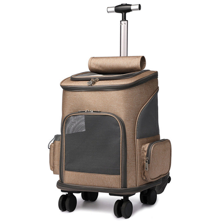 Travel Cat & Dog Backpack with Trolley and Wheels