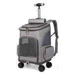 Travel Cat & Dog Backpack with Trolley and Wheels