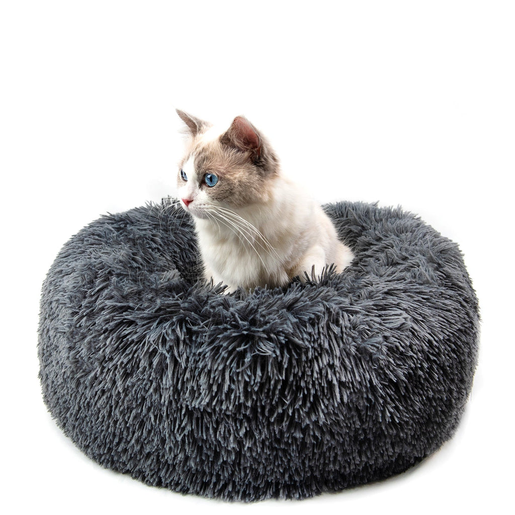 Round Plush Pet Bed for Small Dogs & Cats