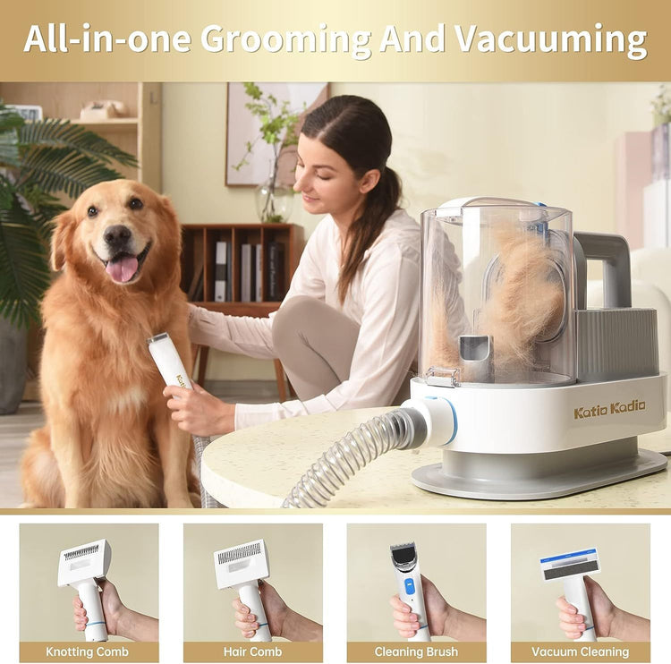 Dog Grooming Kit with Vacuum – 2 Suction Modes, Low Noise